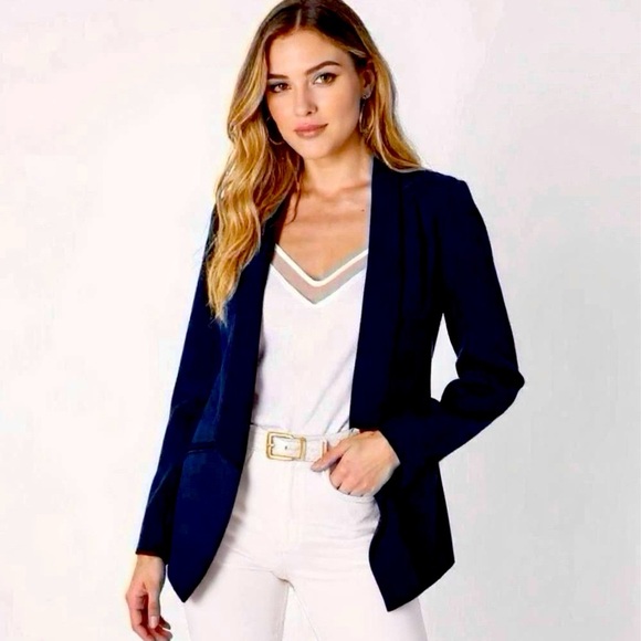 New Lulus Miss Punctuality Navy Blue Lightweight Blazer Womens Sz XS 0/2 Jacket - Picture 1 of 9
